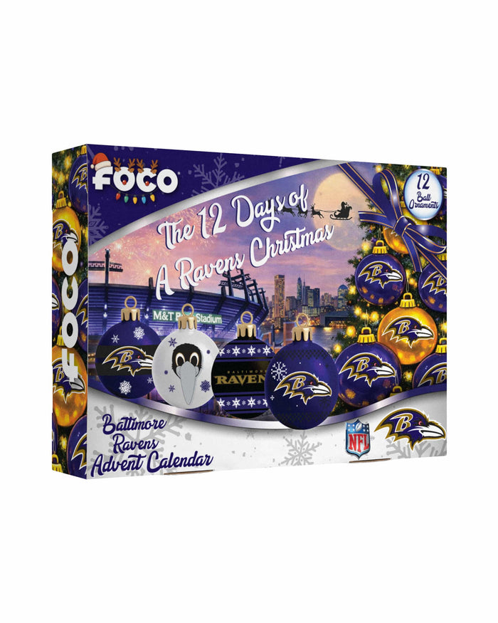 Baltimore Ravens Ornament Set Advent Calendar FOCO - FOCO.com