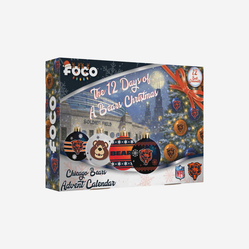 Chicago Bears Ornament Set Advent Calendar FOCO - FOCO.com