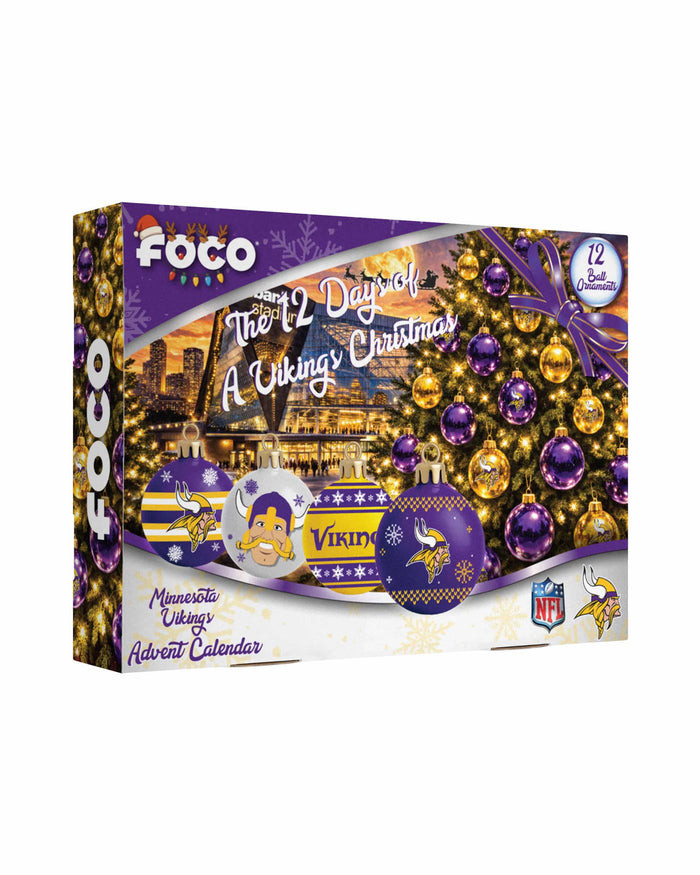 Minnesota Vikings Ornament Set Advent Calendar FOCO - FOCO.com