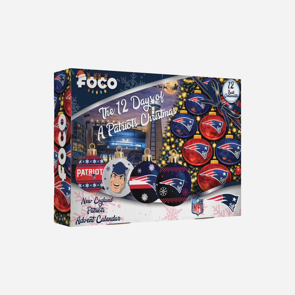 New England Patriots Ornament Set Advent Calendar FOCO - FOCO.com