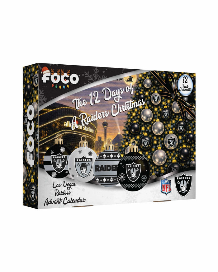 Las Vegas Raiders Ornament Set Advent Calendar FOCO - FOCO.com
