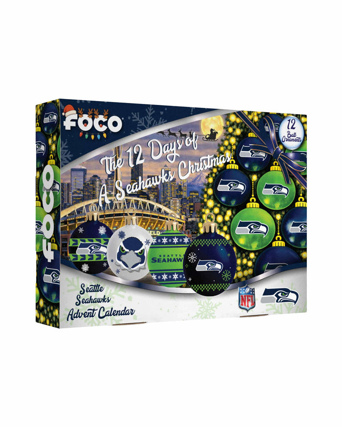 Seattle Seahawks Ornament Set Advent Calendar FOCO - FOCO.com