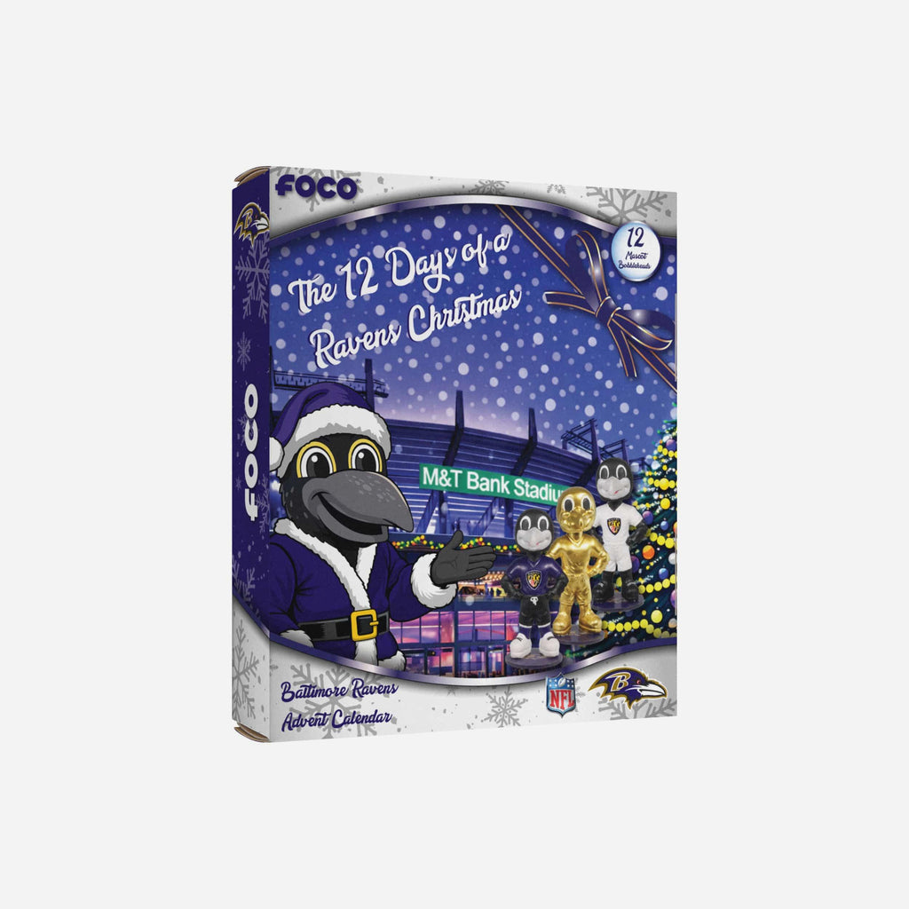Baltimore Ravens Mascot Bobblehead Advent Calendar FOCO - FOCO.com