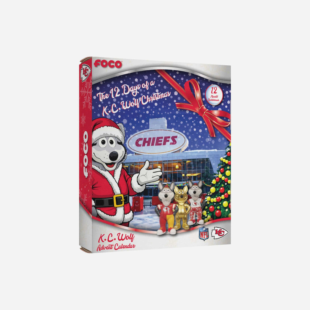 Kansas City Chiefs Mascot Bobblehead Advent Calendar FOCO - FOCO.com