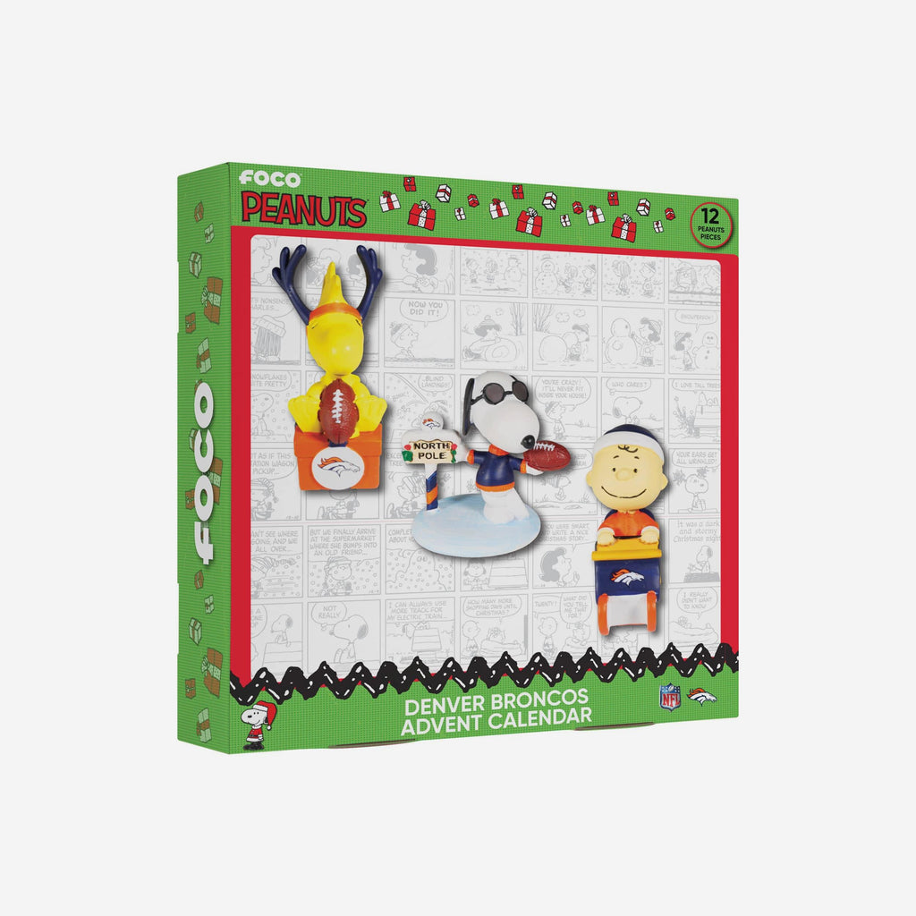 Denver Broncos Peanuts Bobblehead Advent Calendar FOCO - FOCO.com