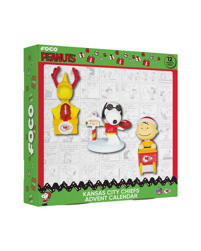 Kansas City Chiefs Peanuts Bobblehead Advent Calendar FOCO - FOCO.com