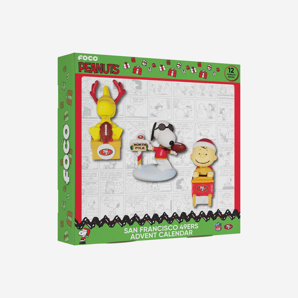 San Francisco 49ers Peanuts Bobblehead Advent Calendar FOCO - FOCO.com