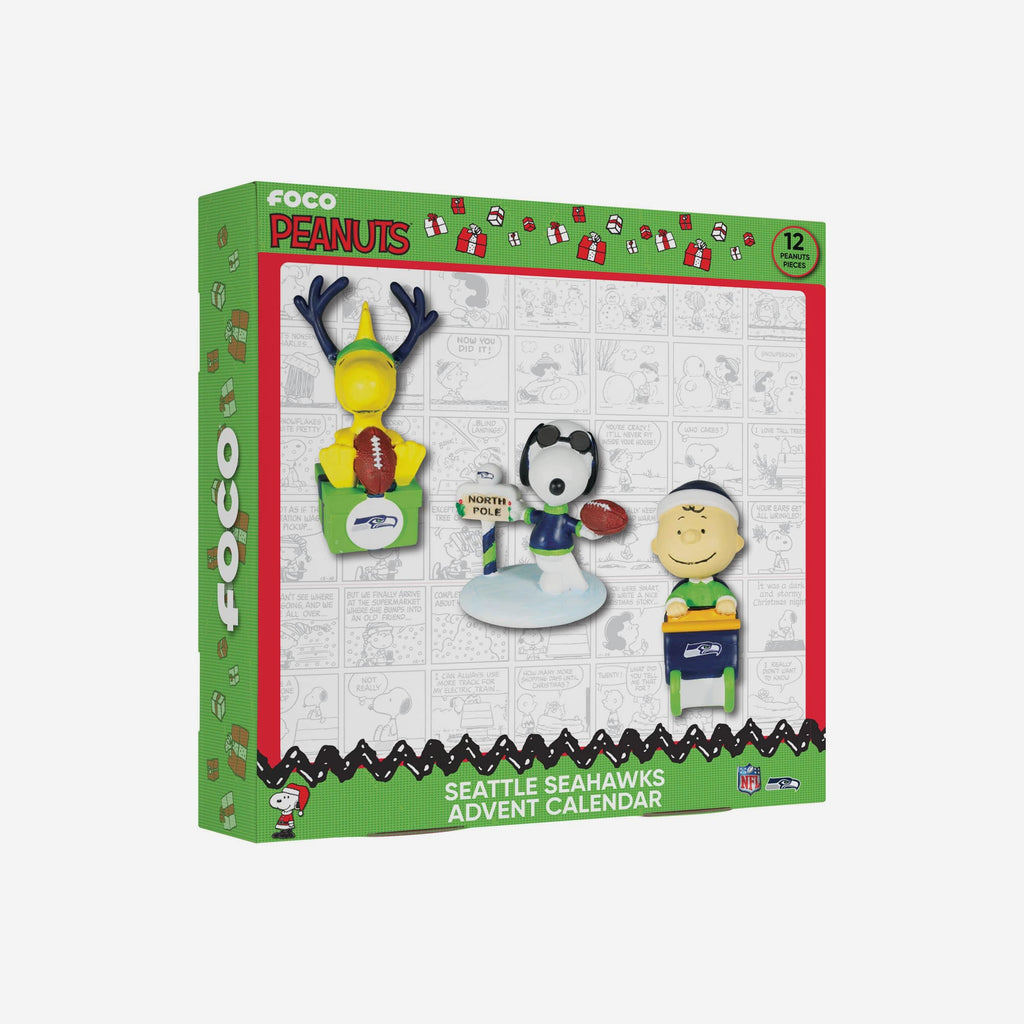 Seattle Seahawks Peanuts Bobblehead Advent Calendar FOCO - FOCO.com