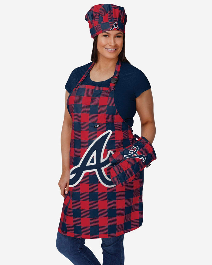 Atlanta Braves Plaid Apron FOCO - FOCO.com