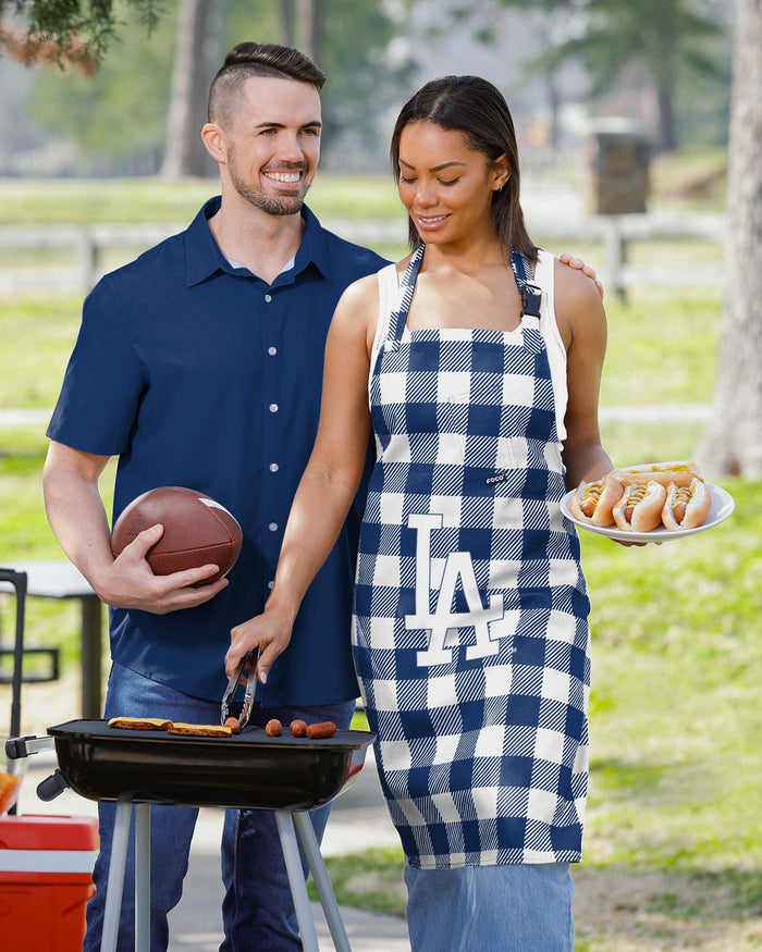 Los Angeles Dodgers Plaid Apron FOCO - FOCO.com