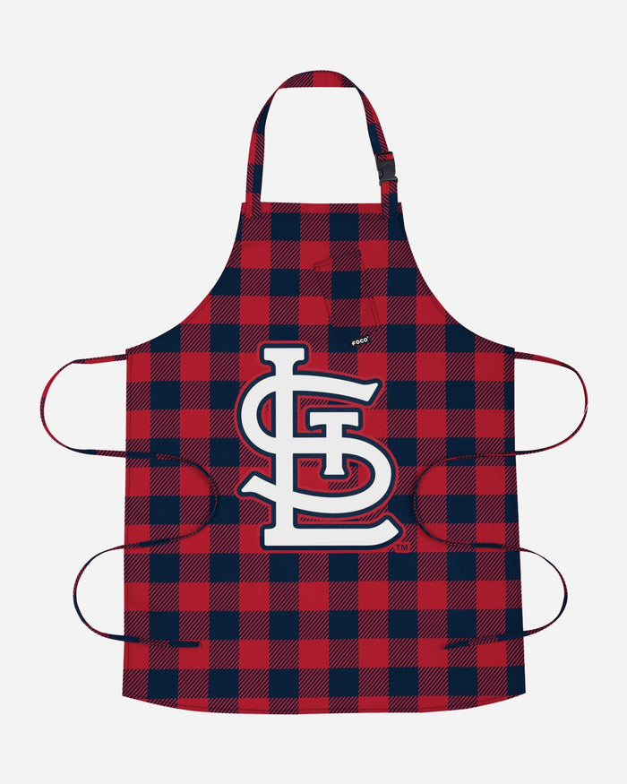 St Louis Cardinals Plaid Apron FOCO - FOCO.com