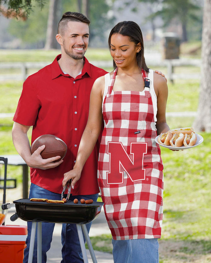 Nebraska Cornhuskers Plaid Apron FOCO - FOCO.com