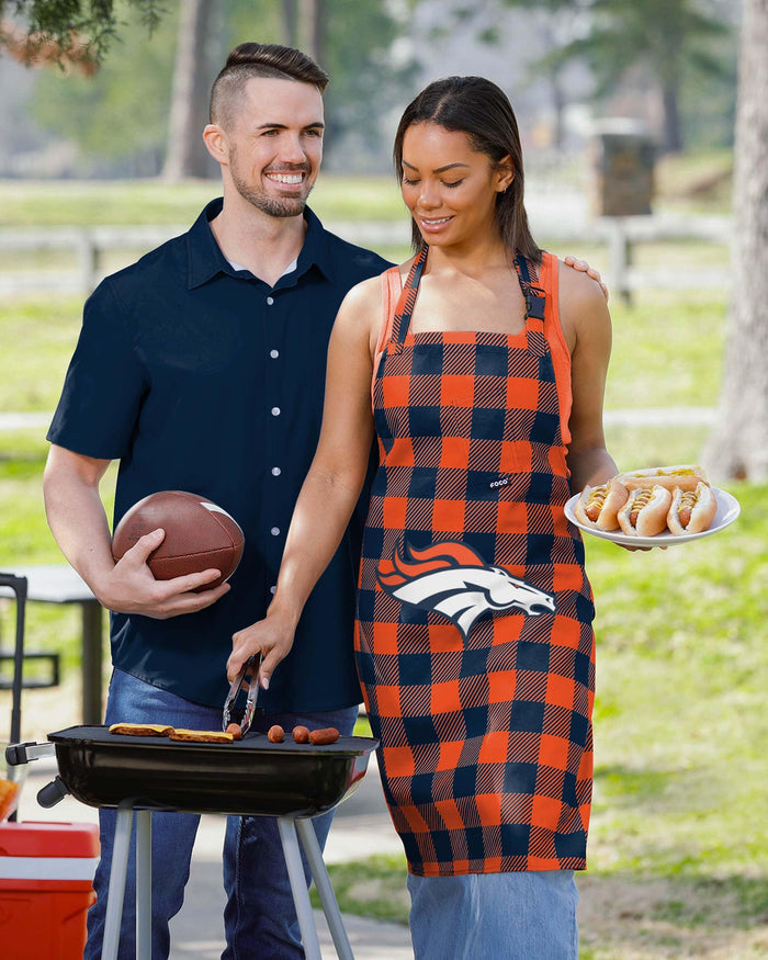 Denver Broncos Plaid Apron FOCO - FOCO.com