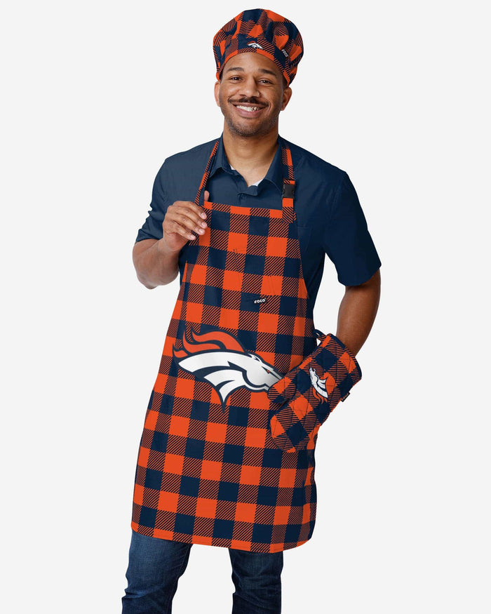 Denver Broncos Plaid Apron FOCO - FOCO.com