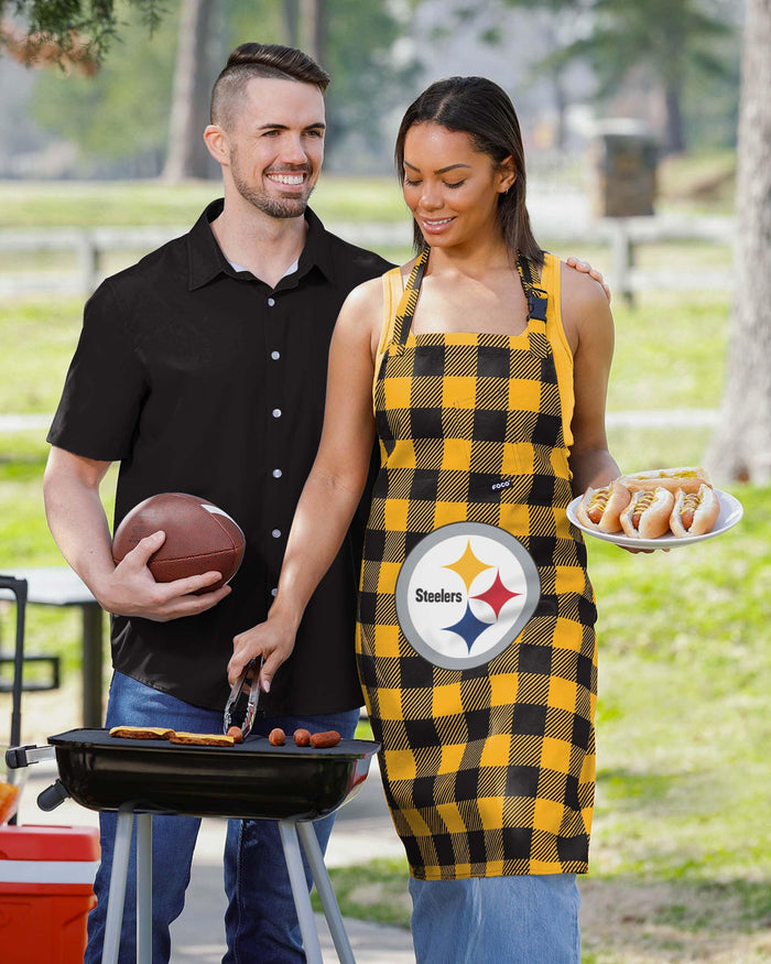 Pittsburgh Steelers Plaid Apron FOCO - FOCO.com