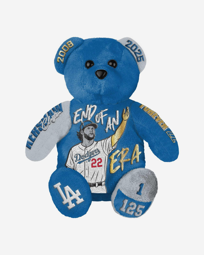 Clayton Kershaw Los Angeles Dodgers Retirement Team Beans Embroidered Player Bear FOCO - FOCO.com