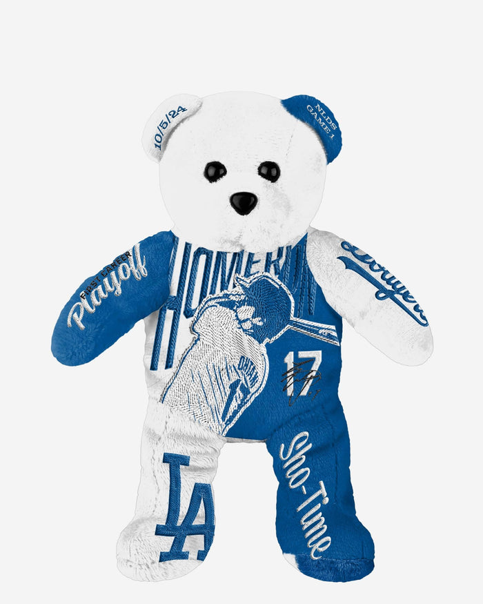 Shohei Ohtani Los Angeles Dodgers First Career Playoff Home Run Team Beans Embroidered Player Bear FOCO - FOCO.com