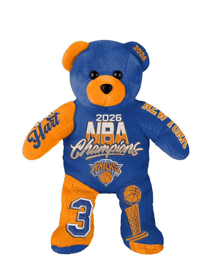 Josh Hart New York Knicks 2026 NBA Champions Team Beans Embroidered Player Bear FOCO - FOCO.com