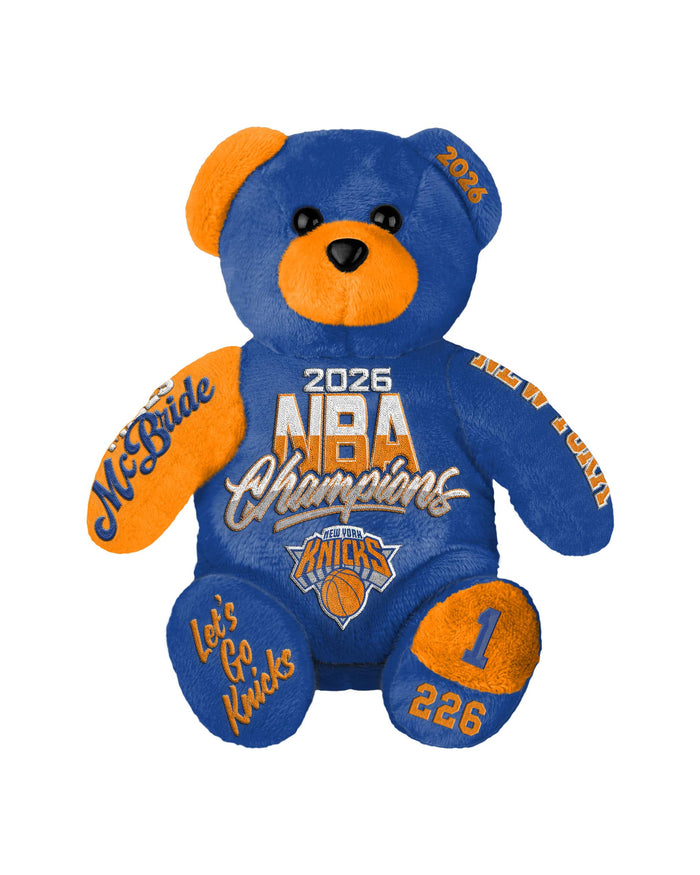 Miles McBride New York Knicks 2026 NBA Champions Team Beans Embroidered Player Bear FOCO - FOCO.com