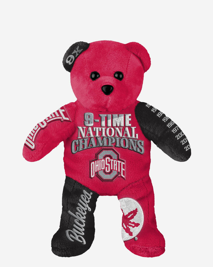 Ohio State Buckeyes 9x Football National Champions Team Beans Embroidered Bear FOCO - FOCO.com