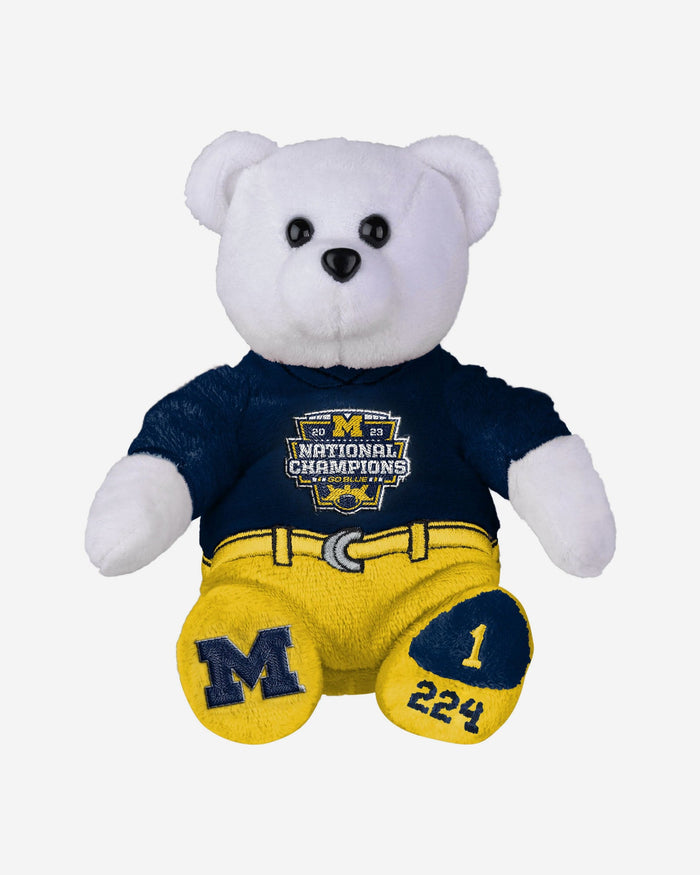 Michigan Wolverines 2023 Football National Champions Team Beans Embroidered Bear FOCO - FOCO.com