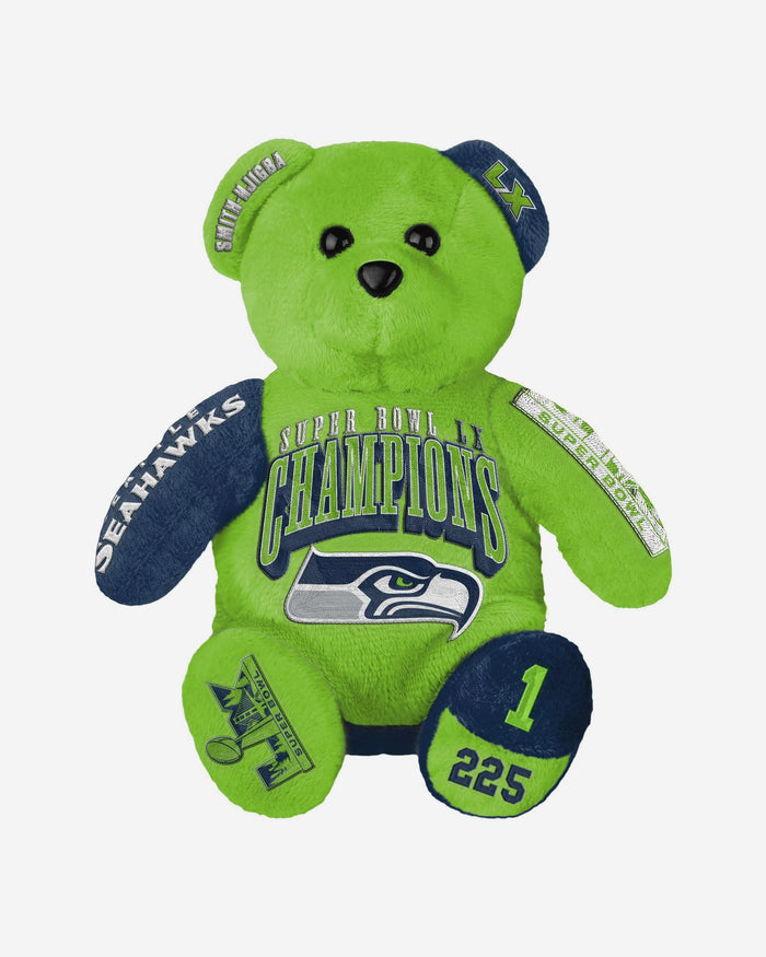 Jaxon Smith-Njigba Seattle Seahawks Super Bowl LX Champions Team Beans Embroidered Player Bear FOCO - FOCO.com