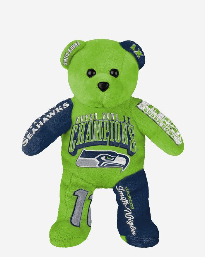Jaxon Smith-Njigba Seattle Seahawks Super Bowl LX Champions Team Beans Embroidered Player Bear FOCO - FOCO.com