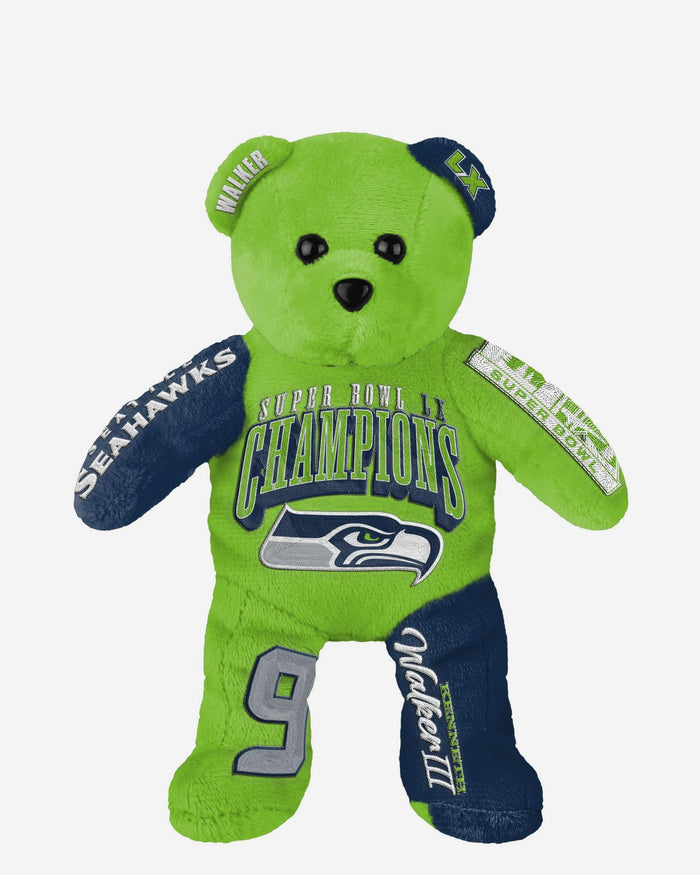 Kenneth Walker III Seattle Seahawks Super Bowl LX Champions Team Beans Embroidered Player Bear FOCO - FOCO.com