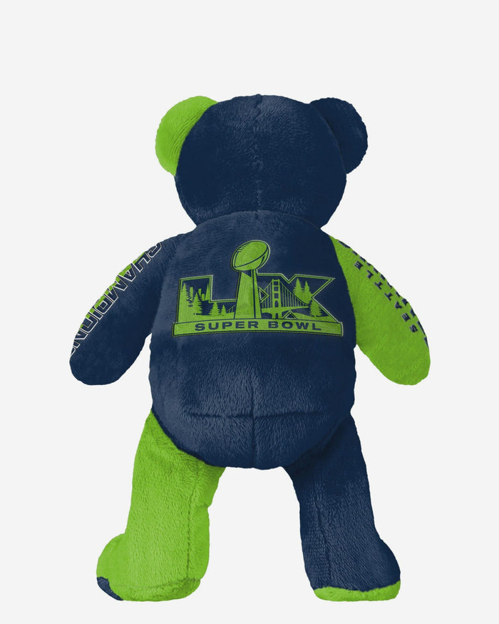 Seattle Seahawks Super Bowl LX Champions Team Beans Embroidered Bear FOCO - FOCO.com