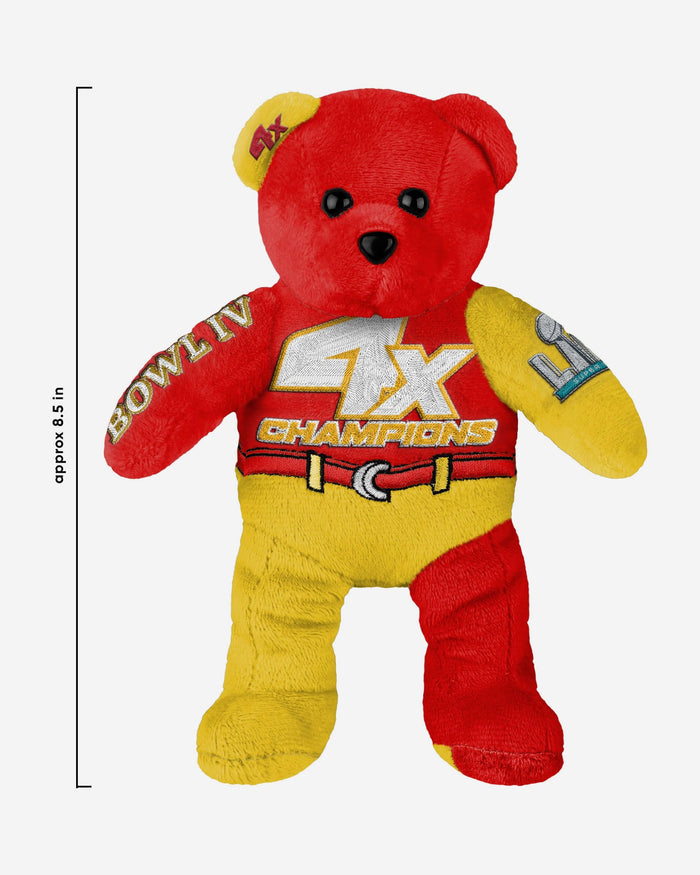 Kansas City Chiefs 4x Super Bowl LVIII Champions Team Beans Embroidered Bear FOCO - FOCO.com