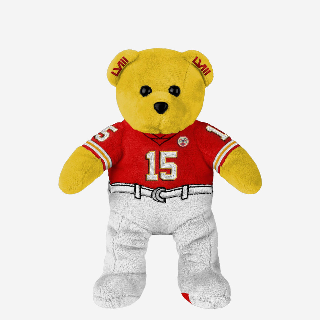 Patrick Mahomes Kansas City Chiefs Super Bowl LVIII Champions Team Beans Embroidered Player Bear FOCO - FOCO.com