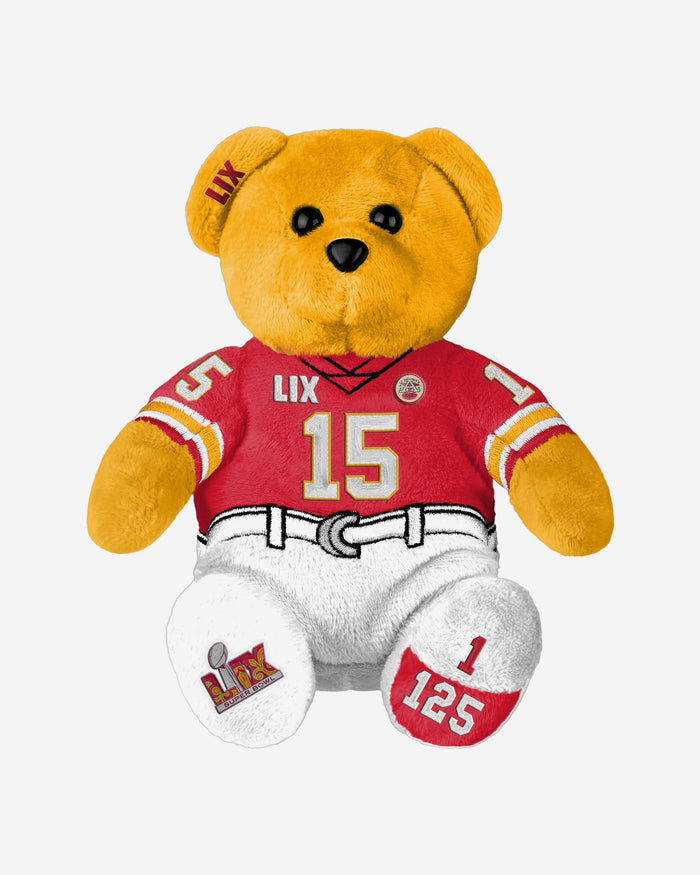 Patrick Mahomes Kansas City Chiefs Super Bowl LIX Bound Team Beans Embroidered Player Bear FOCO - FOCO.com