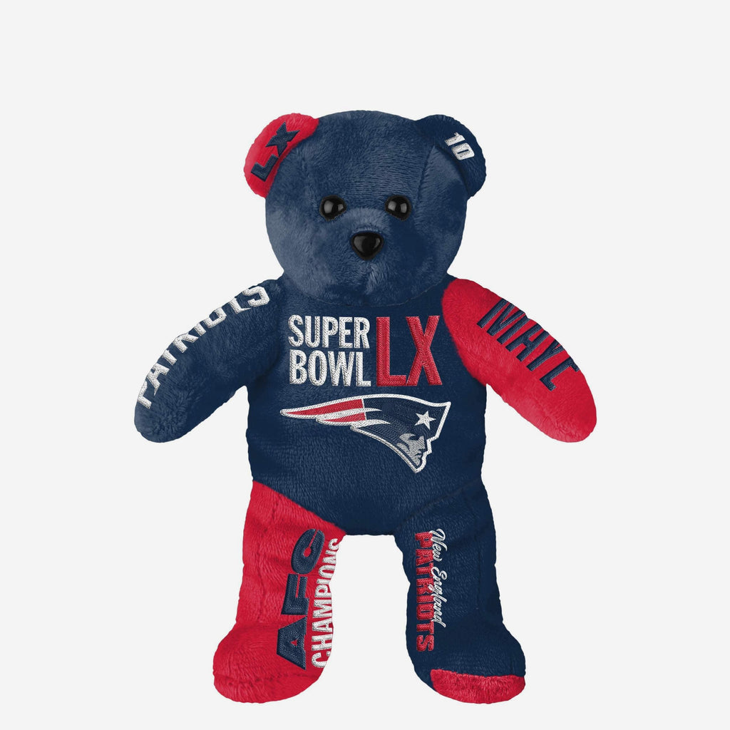 Drake Maye New England Patriots AFC Champions Super Bowl LX Bound Team Beans Embroidered Player Bear FOCO - FOCO.com