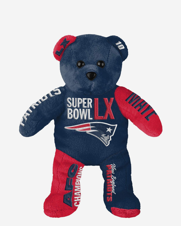 Drake Maye New England Patriots AFC Champions Super Bowl LX Bound Team Beans Embroidered Player Bear FOCO - FOCO.com