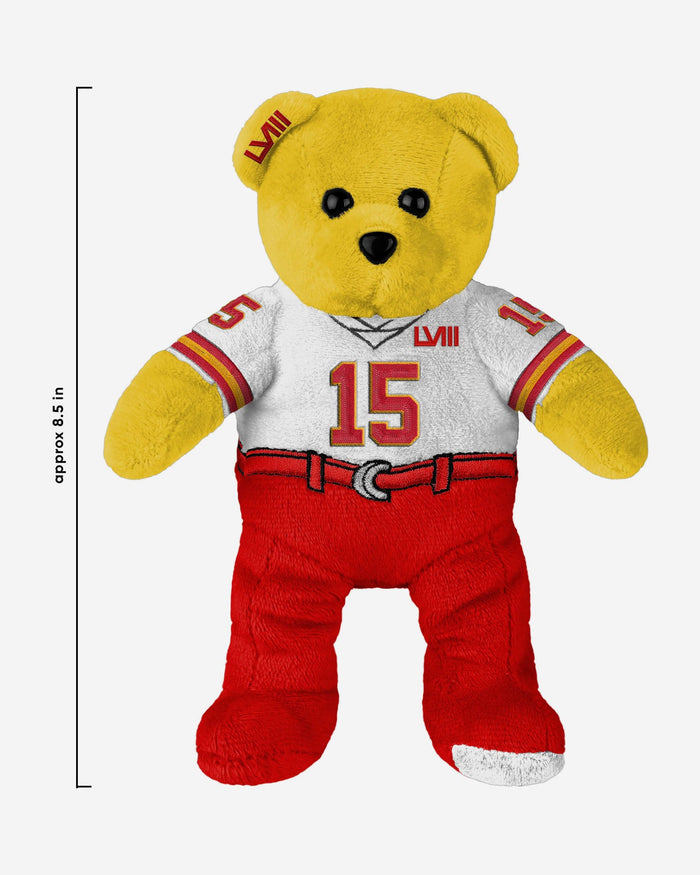 Patrick Mahomes Kansas City Chiefs Super Bowl LVIII White Uniform Team Beans Embroidered Player Bear FOCO - FOCO.com