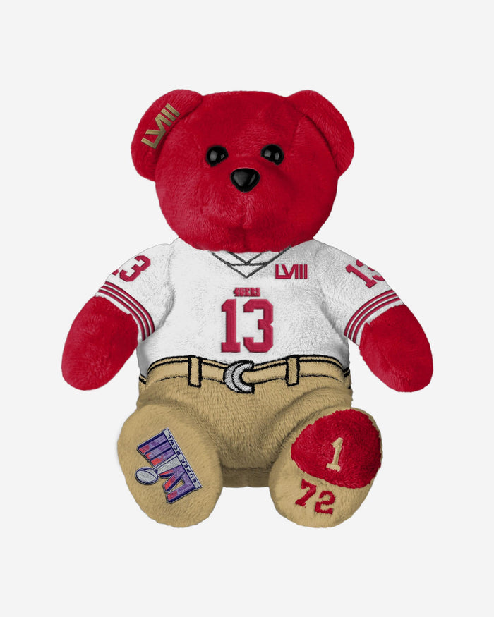 Brock Purdy San Francisco 49ers Super Bowl LVIII White Uniform Team Beans Embroidered Player Bear FOCO - FOCO.com