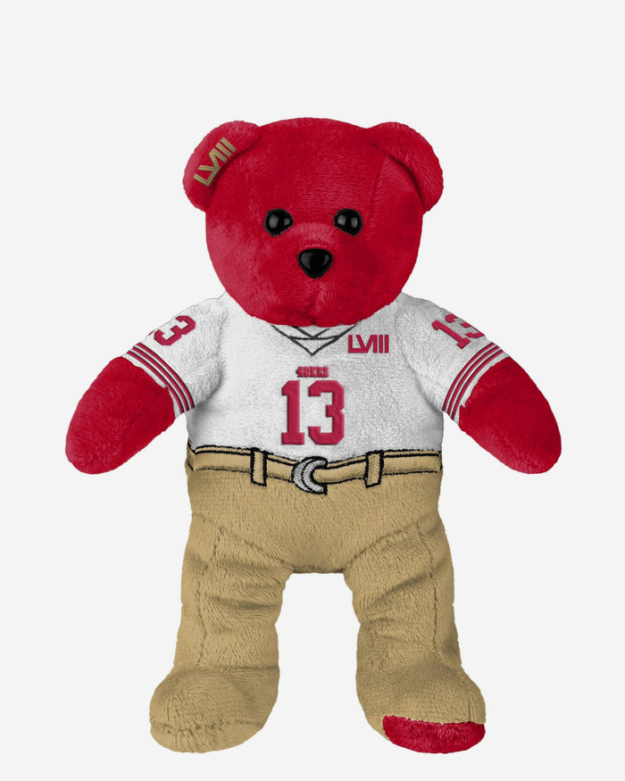 Brock Purdy San Francisco 49ers Super Bowl LVIII White Uniform Team Beans Embroidered Player Bear FOCO - FOCO.com