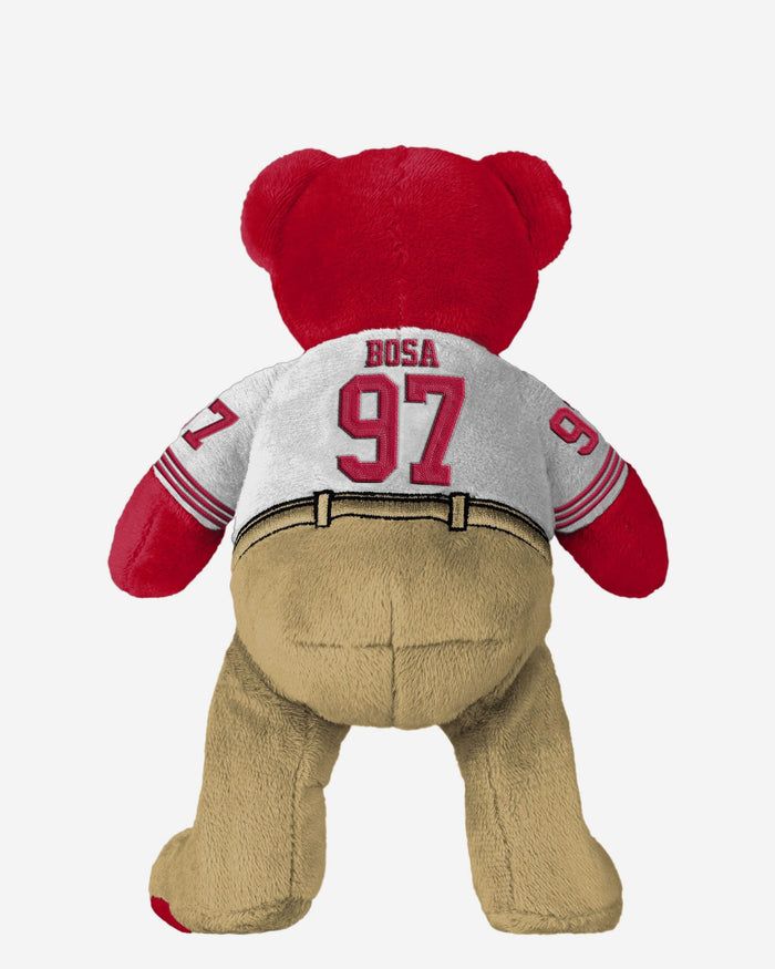 Nick Bosa San Francisco 49ers Super Bowl LVIII White Uniform Team Beans Embroidered Player Bear FOCO - FOCO.com