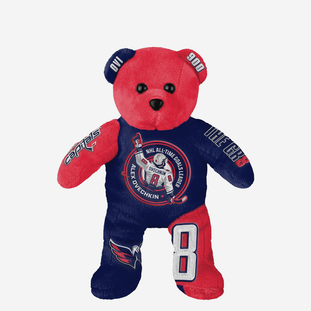 Alex Ovechkin Washington Capitals 900 Goals Team Beans Embroidered Player Bear FOCO - FOCO.com