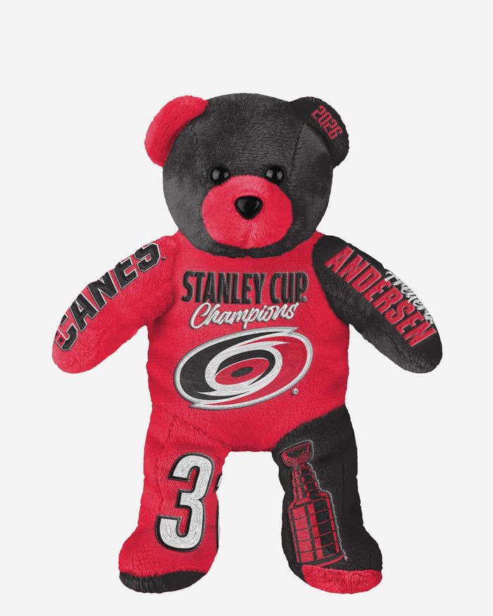 Frederik Andersen Carolina Hurricanes 2026 Stanley Cup Champions Team Beans Embroidered Player Bear FOCO - FOCO.com
