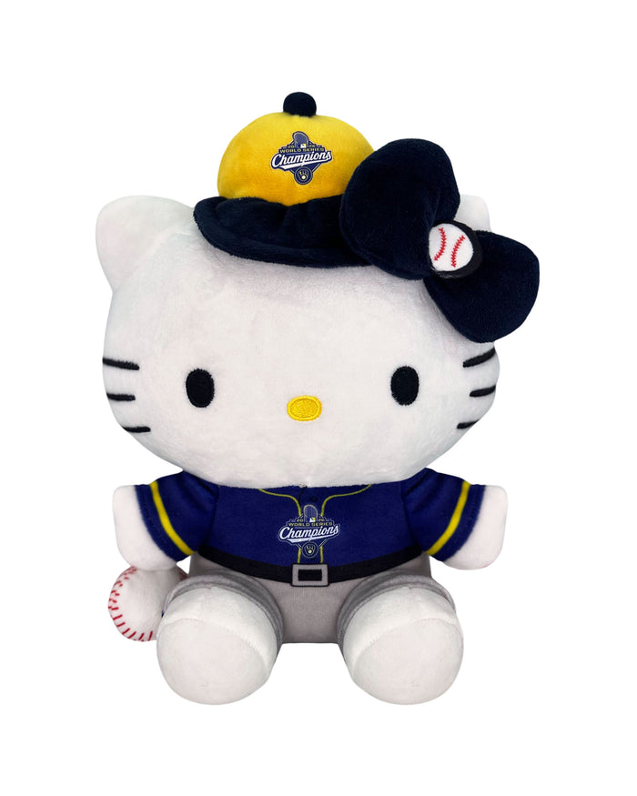 Milwaukee Brewers 2026 World Series Champions Seated Plush Baseball Bow Hello Kitty® FOCO - FOCO.com