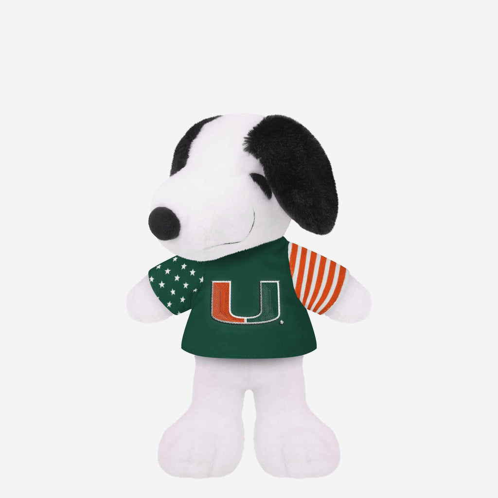 Miami Hurricanes USA Flag Snoopy Peanuts Team Jersey Plush FOCO - FOCO.com