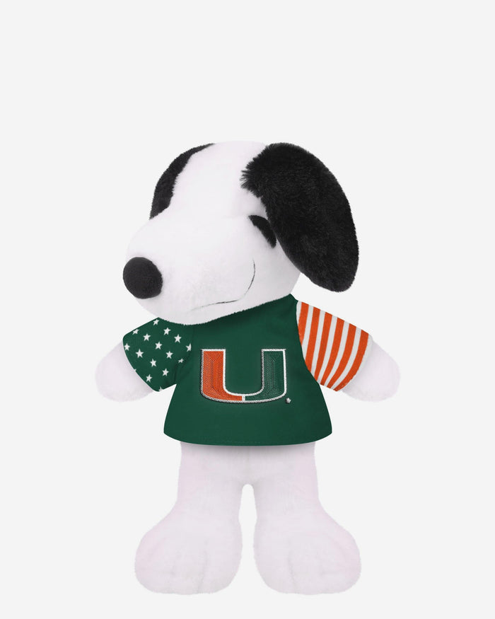 Miami Hurricanes USA Flag Snoopy Peanuts Team Jersey Plush FOCO - FOCO.com
