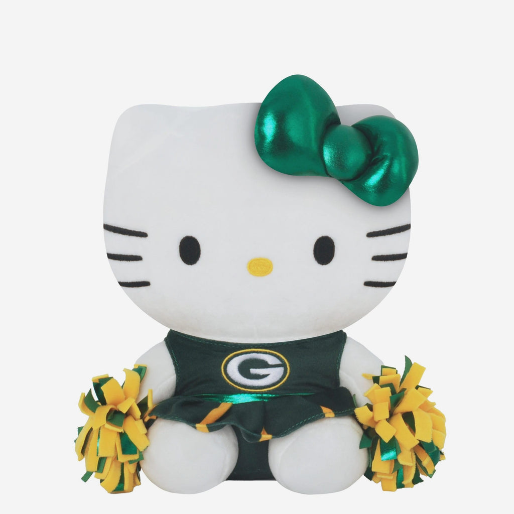 Green Bay Packers Metallic Bow Hello Kitty® Cheerleader Plush FOCO - FOCO.com