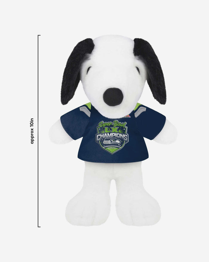 Seattle Seahawks Super Bowl LX Champions Snoopy Peanuts Team Jersey Plush FOCO - FOCO.com