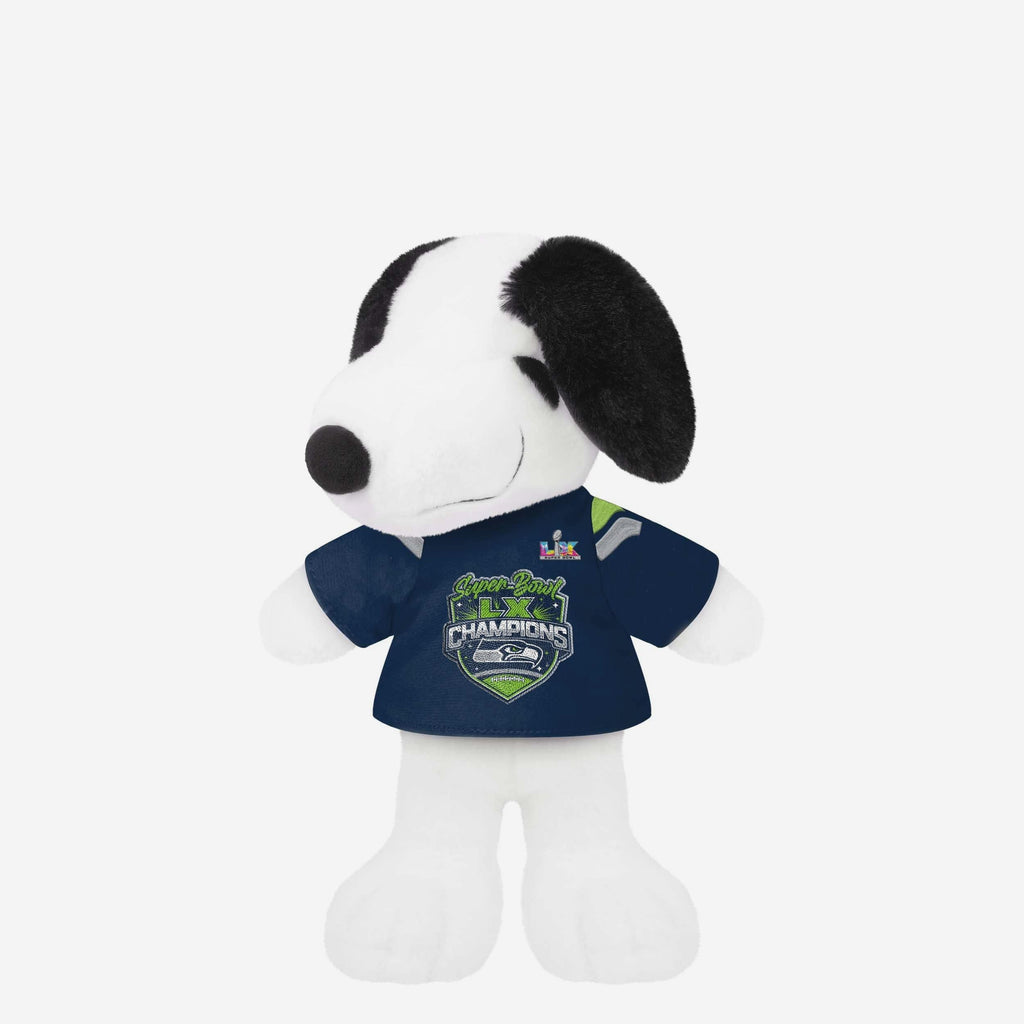 Seattle Seahawks Super Bowl LX Champions Snoopy Peanuts Team Jersey Plush FOCO - FOCO.com
