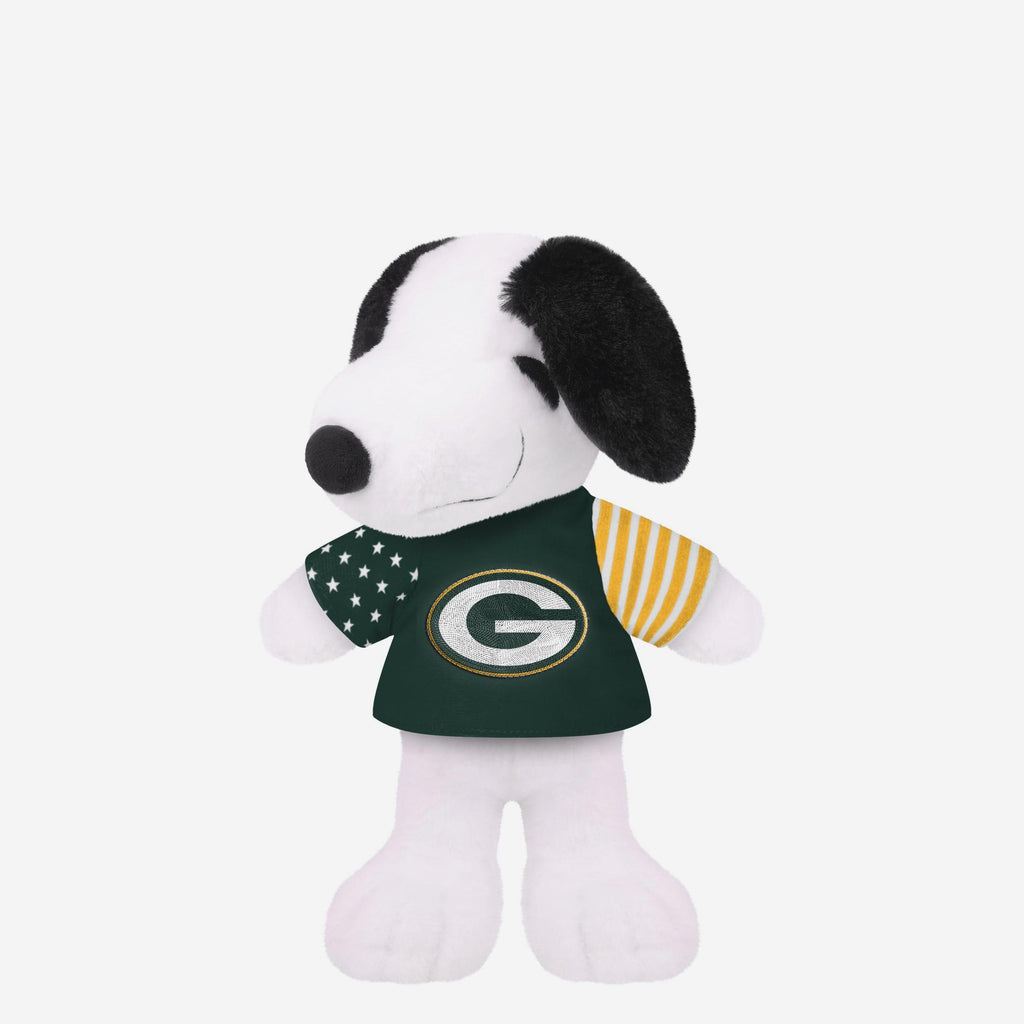 Green Bay Packers USA Flag Snoopy Peanuts Team Jersey Plush FOCO - FOCO.com