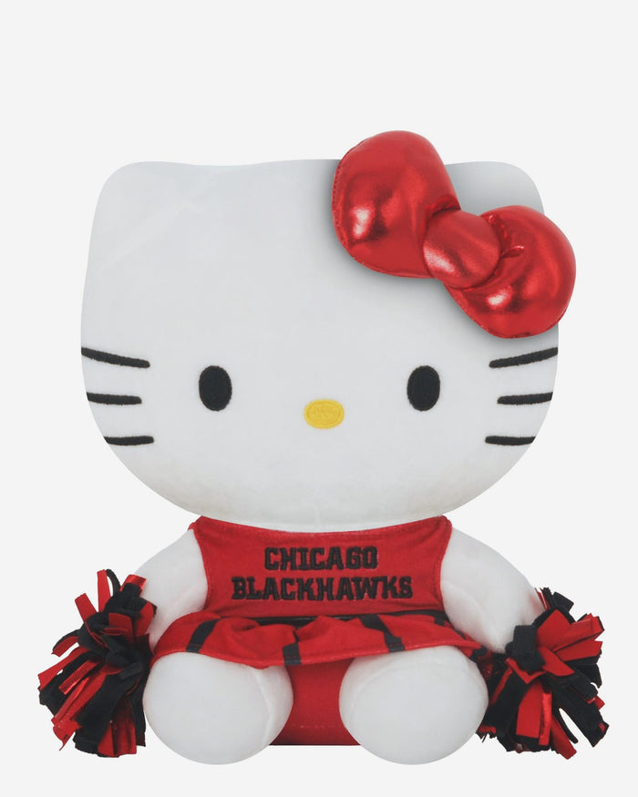 Chicago Blackhawks Metallic Bow Hello Kitty® Cheerleader Plush FOCO - FOCO.com