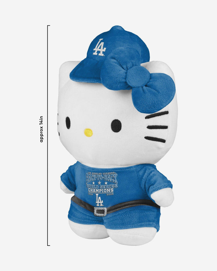 Los Angeles Dodgers 2025 Back To Back World Series Champions Large Team Color Plush Jersey Hello Kitty® FOCO - FOCO.com