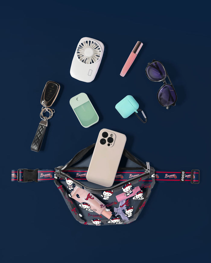 Atlanta Braves Hello Kitty® Clear Fanny Pack FOCO - FOCO.com